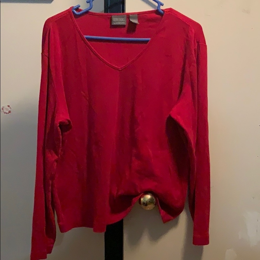 Beautiful red  Lon sleeve tee additions by Chico’s